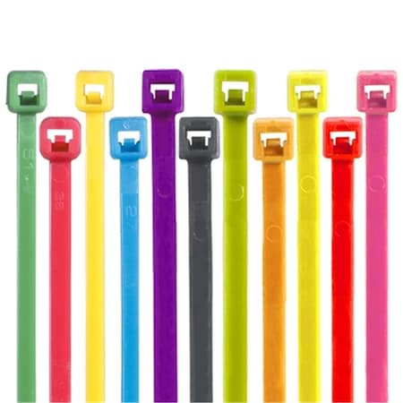 Box Partners Cable Tie, 5-1/2 in L, Purple, Nylon, 40 lb Strength CT433E